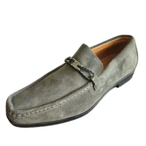 Stacy Adams Suede Loafers Mens 11.5 Neville Moc Toe Bit Loafer Gray Leather