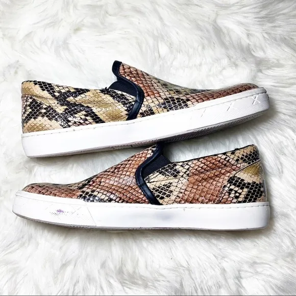 STEVE MADDEN Gunman Hand Made Faux Snakeskin Slip On Loafers, Size 9D