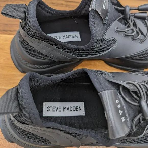 Steve Madden Milo Sneakers 10 M Black Athletic Shoe Running Performance Fashion