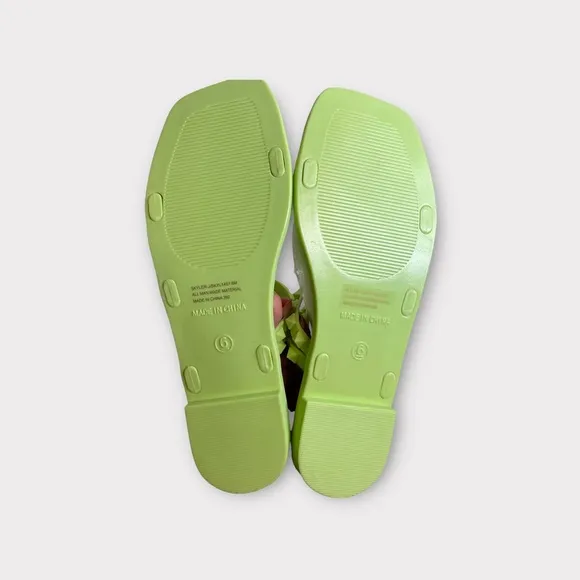 Steve Madden Skyler-J Lime Pyramid Studded Slides