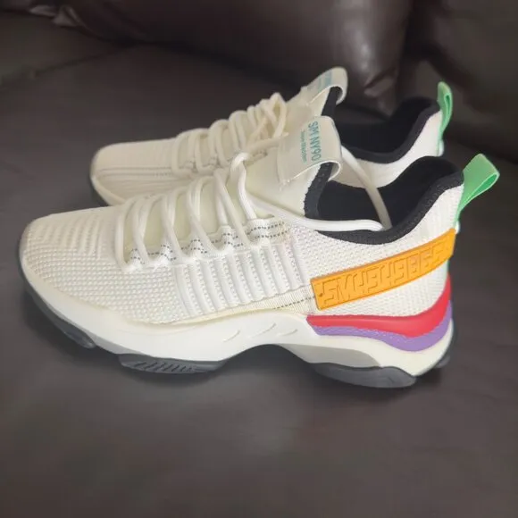 Steve Madden SM NY90 Sneakers Athletic Casual White Multicolor size 9