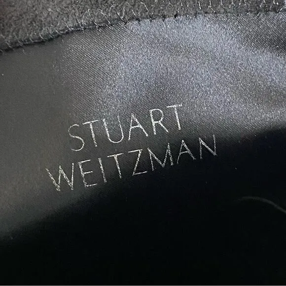 Stuart Weitzman Lowland Stretch Leather Suede Over-the-Knee Boots Black Size 7