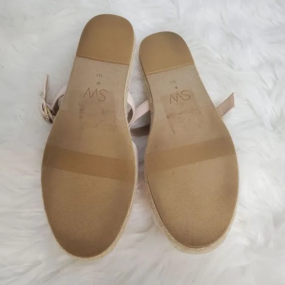 Stuart Weitzman Pink Espadrille Flats, Size 10.5