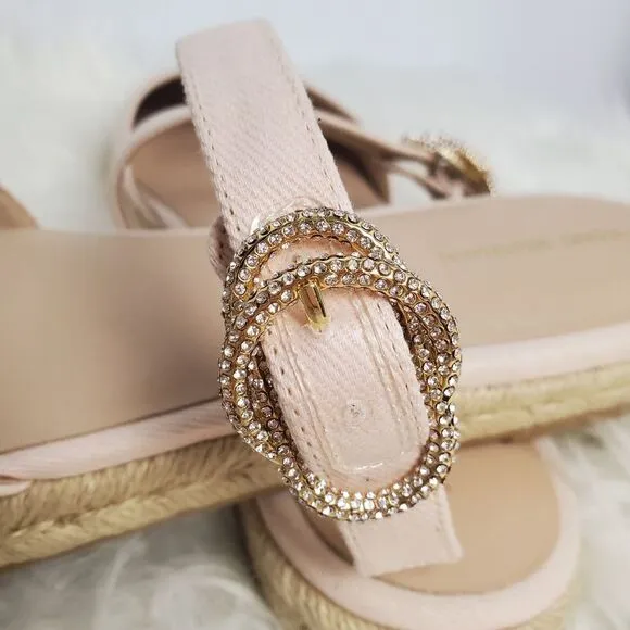 Stuart Weitzman Pink Espadrille Flats, Size 10.5