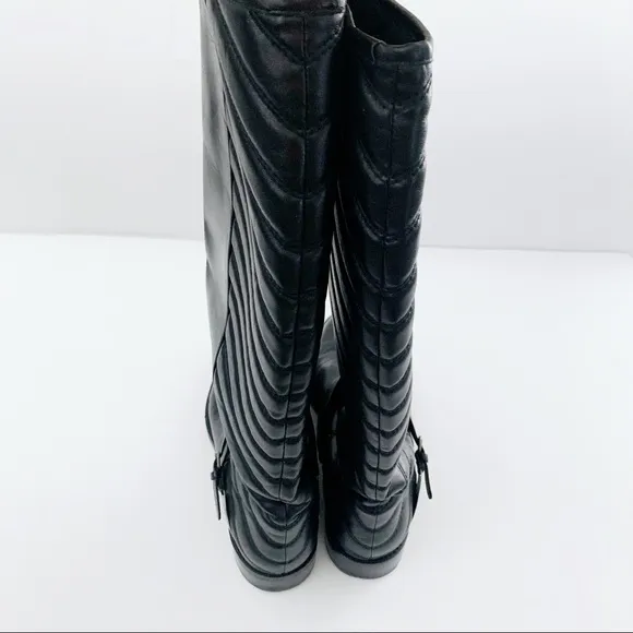 Stuart Weitzman Pointed Toe Flat Boots - Raceway Quilt Back