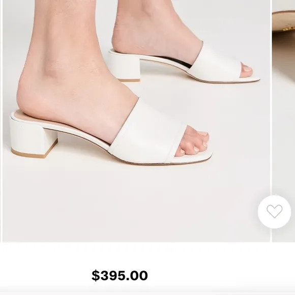 Stuart WeitzmanCayman Block Slides white leather 35 mm size 8.5