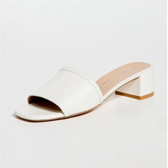 Stuart WeitzmanCayman Block Slides white leather 35 mm size 8.5