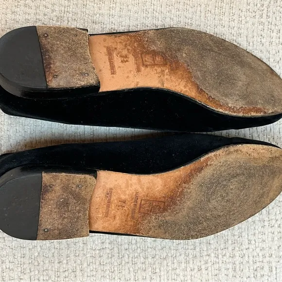Stubbs &amp; Wootton, Black Velour Crown Detail, Flat Loafers, Size 7.5, GUC
