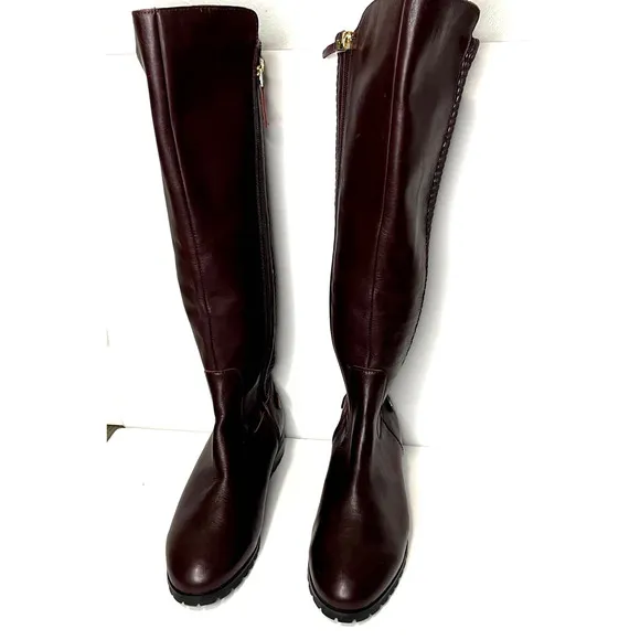 Sudini Fabiana Riding Leather Boot Burgundy Color New without Box size 6