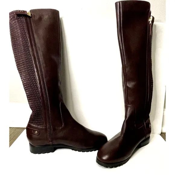 Sudini Fabiana Riding Leather Boot Burgundy Color New without Box size 6