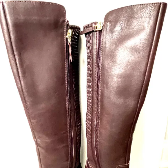 Sudini Fabiana Riding Leather Boot Burgundy Color New without Box size 6
