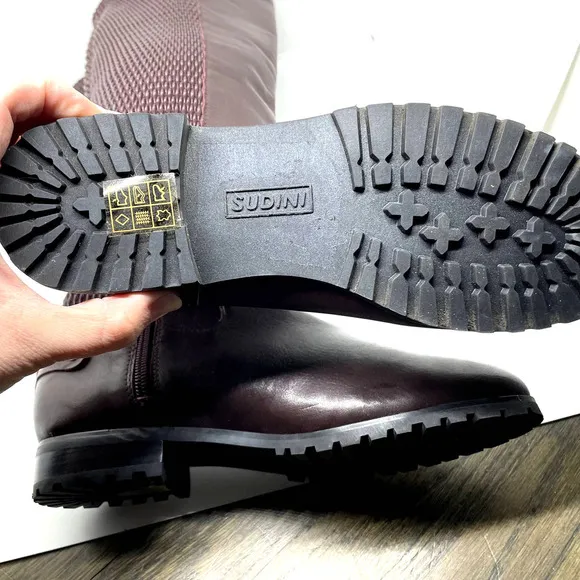 Sudini Fabiana Riding Leather Boot Burgundy Color New without Box size 6