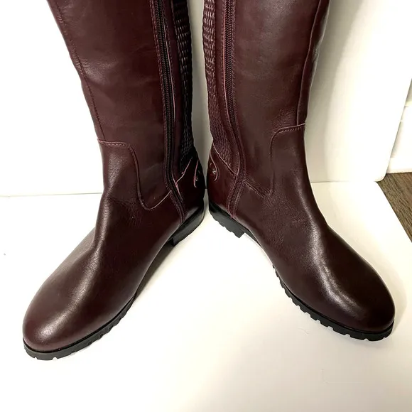 Sudini Fabiana Riding Leather Boot Burgundy Color New without Box size 6