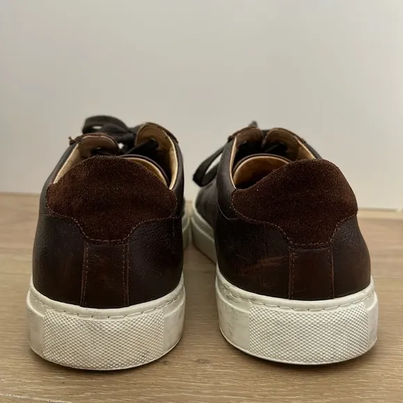 Suitsupply Brown Calf Leather White Sole Fashion Sneakers Lace Up Casual Mens 44