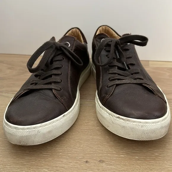 Suitsupply Brown Calf Leather White Sole Fashion Sneakers Lace Up Casual Mens 44