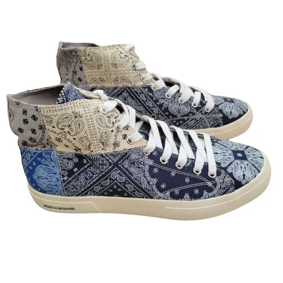 Sun Stone Mesa Bandana Print High-Top Sneakers Men's. Size 11M  New Without Box