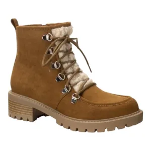 Sun   Stone Women's Quiinn Lace Up Lug Sole Hiking Boots Brown Size 6