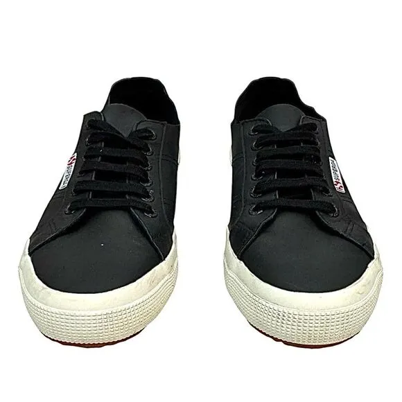 Superga Womens 2750 Nappaleau Black Fashion Sneakers EU 41 US 10 Medium EUC