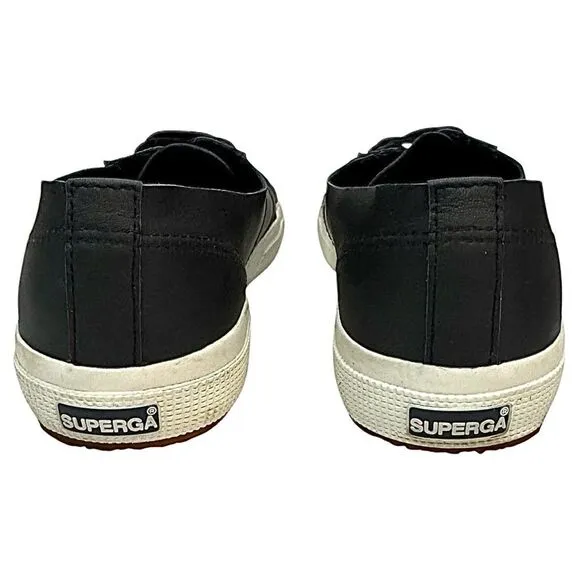 Superga Womens 2750 Nappaleau Black Fashion Sneakers EU 41 US 10 Medium EUC