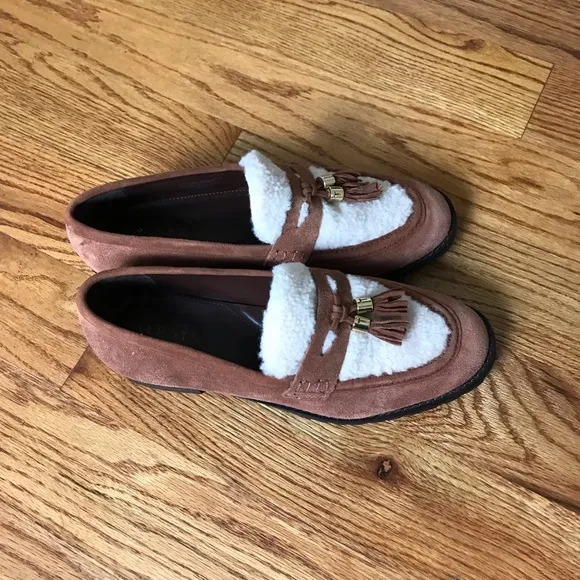 Talbots CASSIDY SHERPA LOAFERS Tan NWOT