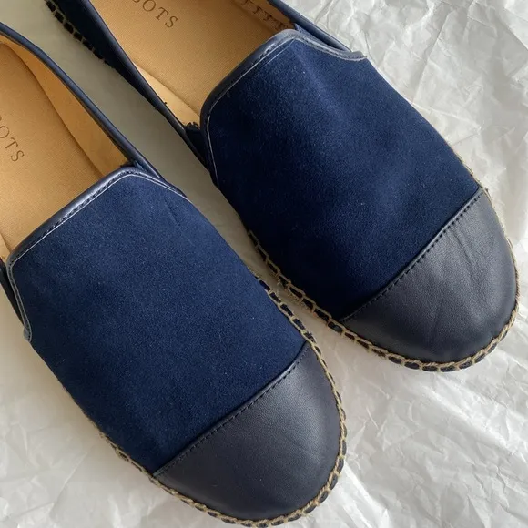 Talbots Indigo Blue Espadrilles Flats Size 9.5 NWOT