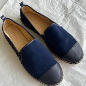 Talbots Indigo Blue Espadrilles Flats Size 9.5 NWOT