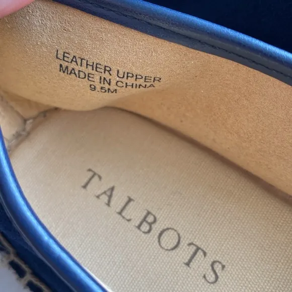 Talbots Indigo Blue Espadrilles Flats Size 9.5 NWOT