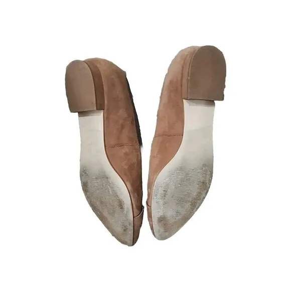 Talbots Leather Suede Edison Flat Shoe Pointed Toe Brown Women's 6.5