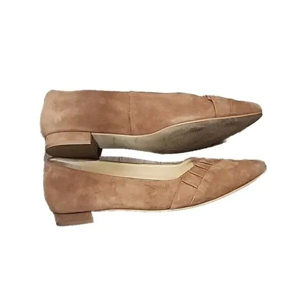 Talbots Leather Suede Edison Flat Shoe Pointed Toe Brown Women's 6.5