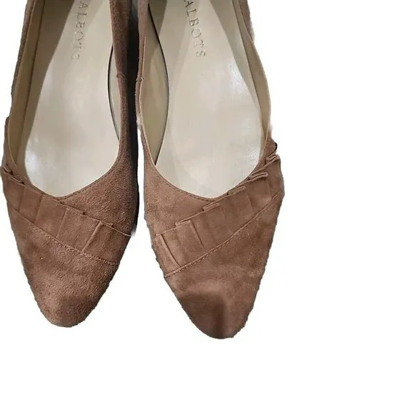 Talbots Leather Suede Edison Flat Shoe Pointed Toe Brown Women's 6.5