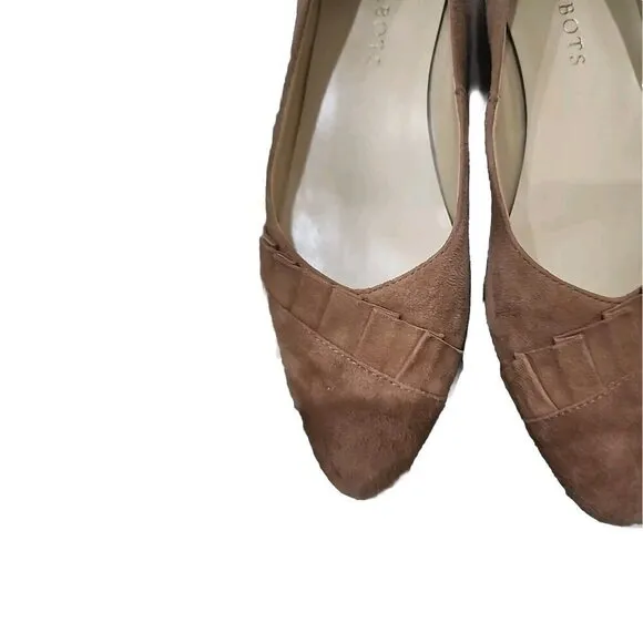 Talbots Leather Suede Edison Flat Shoe Pointed Toe Brown Women's 6.5