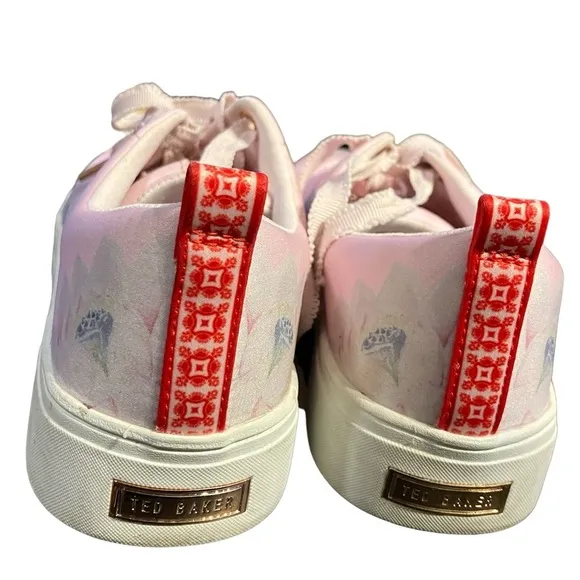 Ted Baker London Ahfira 2 Pastel Pink and Grey Floral Sneakers US 8
