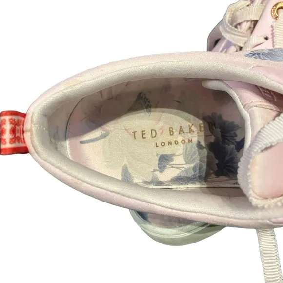 Ted Baker London Ahfira 2 Pastel Pink and Grey Floral Sneakers US 8