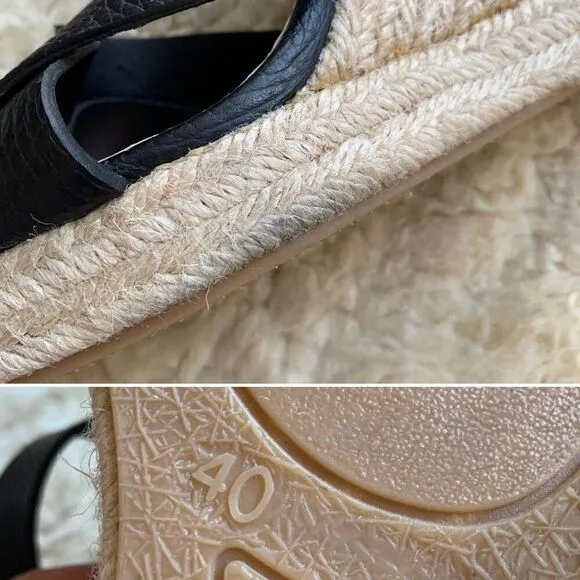 Ted Baker Sellana Strappy Espadrille Wedge Sandals Black Size 40/ US 9.5