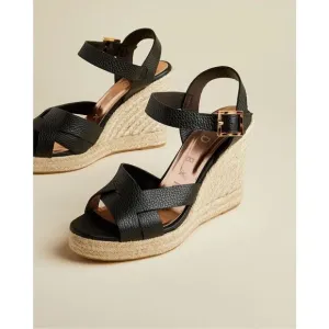 Ted Baker Sellana Strappy Espadrille Wedge Sandals Black Size 40/ US 9.5