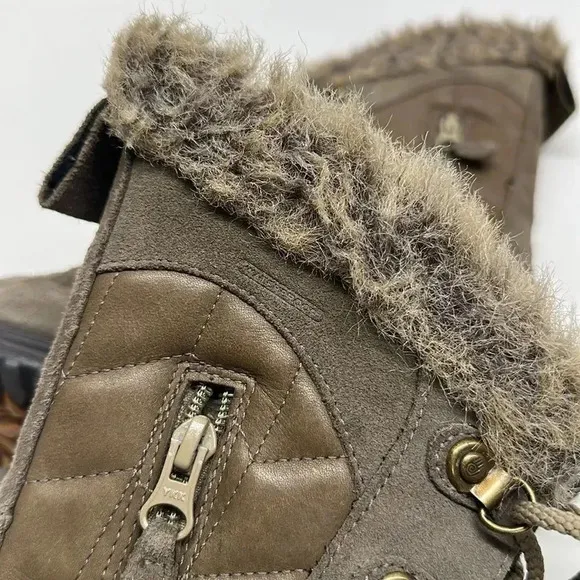 Teva Lenawee Quilted Leather Lace Up Waterproof Snow Winter Boots Women Size 7.5