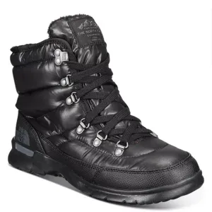 The North Face ThermoBall LaceUp Water Resistant Booties Black Winter Boots Sz 9