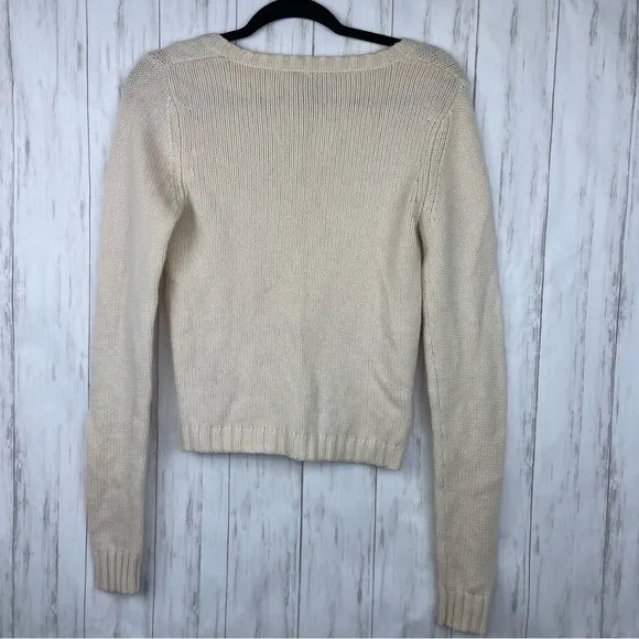 Theory 100% cashmere cream sweater medium
