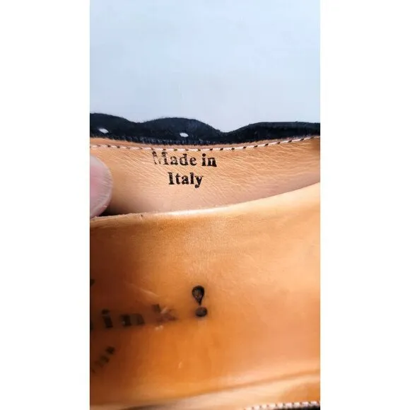 Think Women's Black Leather T-Strap Flats By Think! Size 38 EU