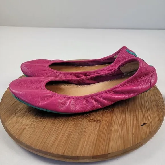 Tieks by Gavrieli Fuchsia Pink Leather Ballet Flats Women's Shoes Size 12 Travel