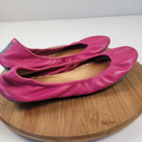 Tieks by Gavrieli Fuchsia Pink Leather Ballet Flats Women's Shoes Size 12 Travel