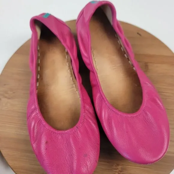 Tieks by Gavrieli Fuchsia Pink Leather Ballet Flats Women's Shoes Size 12 Travel