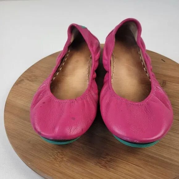 Tieks by Gavrieli Fuchsia Pink Leather Ballet Flats Women's Shoes Size 12 Travel