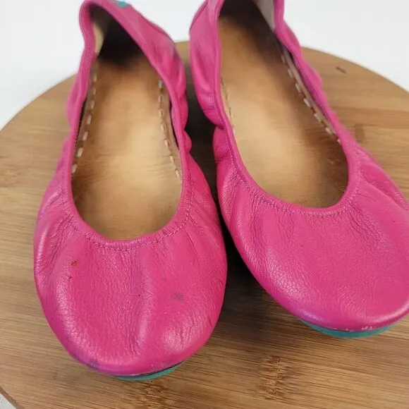 Tieks by Gavrieli Fuchsia Pink Leather Ballet Flats Women's Shoes Size 12 Travel