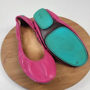 Tieks by Gavrieli Fuchsia Pink Leather Ballet Flats Women's Shoes Size 12 Travel