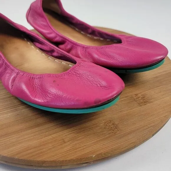 Tieks by Gavrieli Fuchsia Pink Leather Ballet Flats Women's Shoes Size 12 Travel