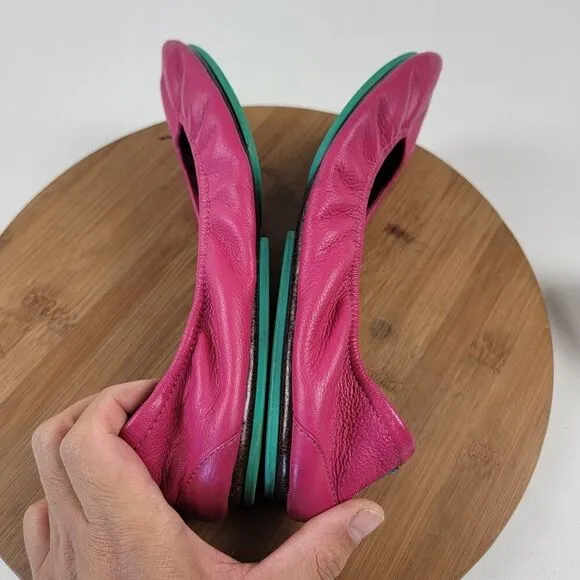 Tieks by Gavrieli Fuchsia Pink Leather Ballet Flats Women's Shoes Size 12 Travel