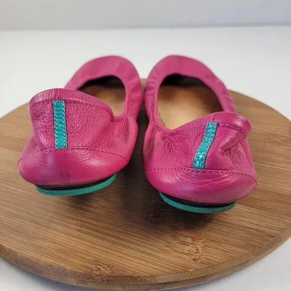 Tieks by Gavrieli Fuchsia Pink Leather Ballet Flats Women's Shoes Size 12 Travel