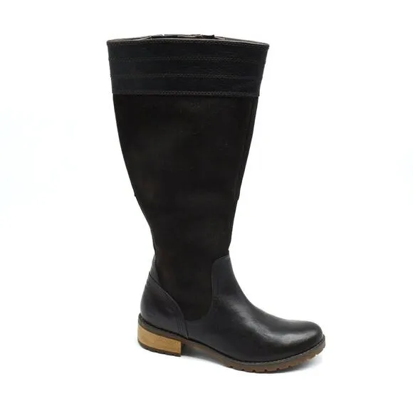 Timberland Bethel Heights Wide Calf Tall Brown Leather Suede Boots 6