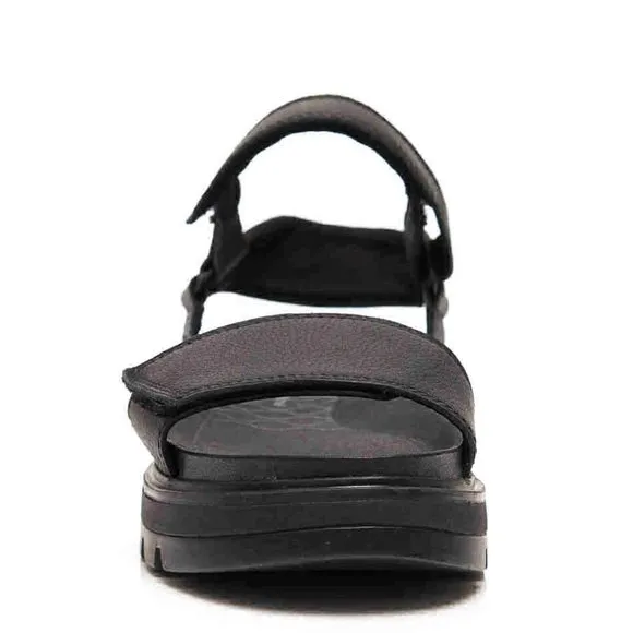 Timberland Black Leather Ray City Ankle Strap Sandals Shoes Flats Multi Size NEW